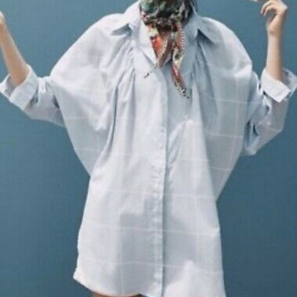 Anthropologie Maeve Windowpane Buttondown